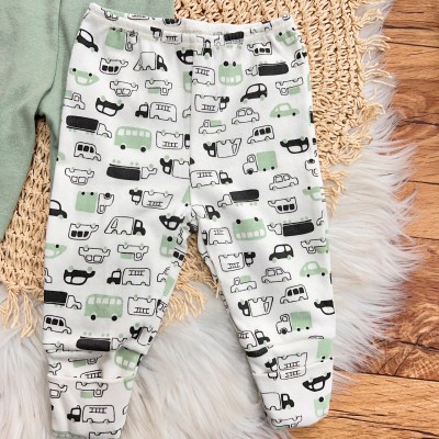 Kit 3 Calças - Carrinhos, Verde e Dinos